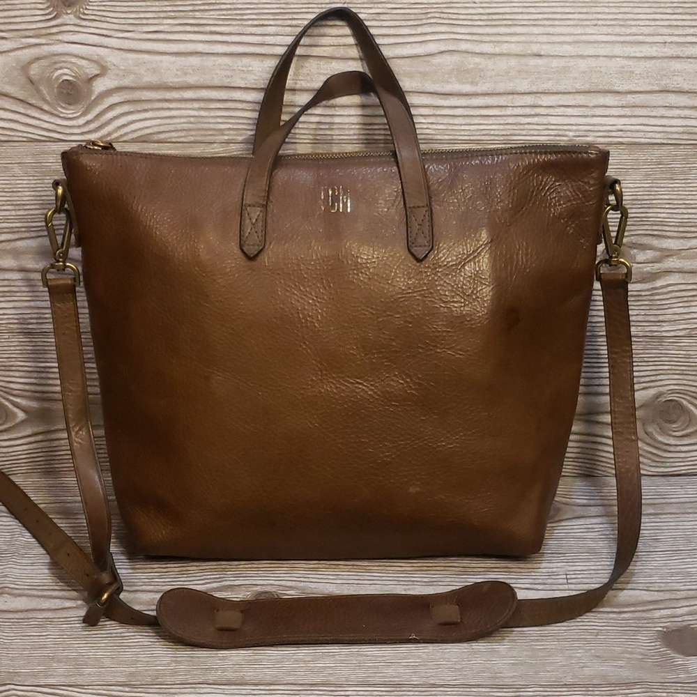 Madewell Brown Tpp Zip Transport Travel Tote Bag
